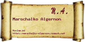 Marschalko Algernon névjegykártya